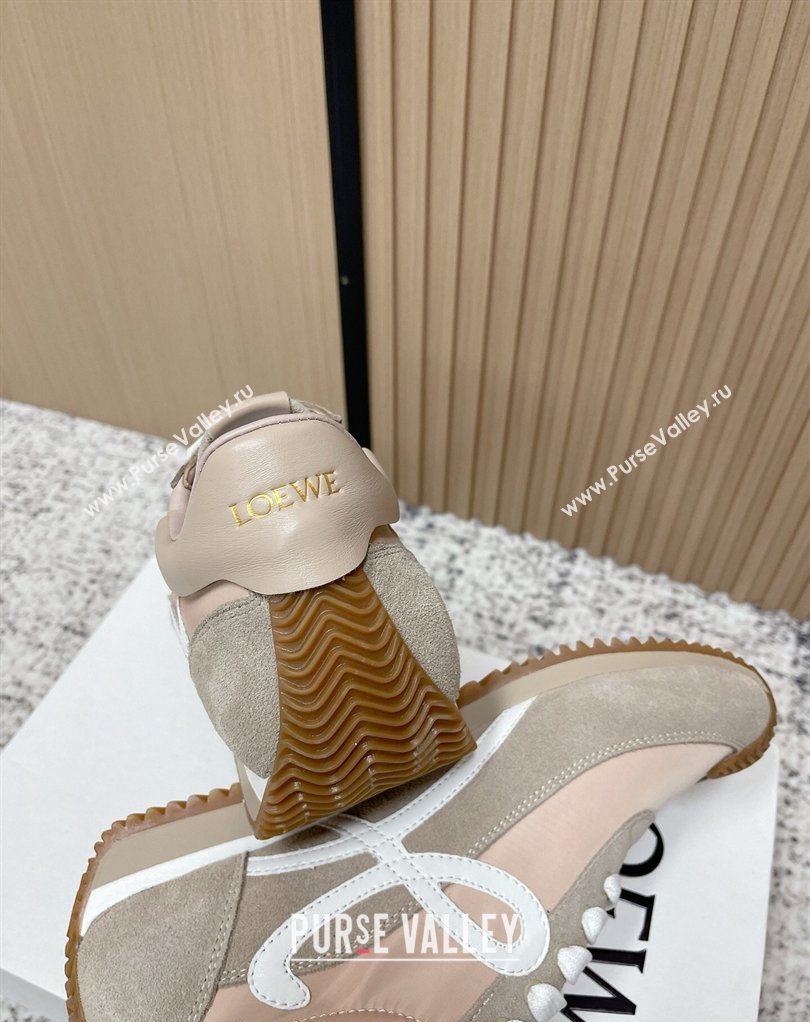 Loewe Flow Runner Sneakers in Nylon and Suede Pink/Grey 19 2026 0226 (MD-260226029)