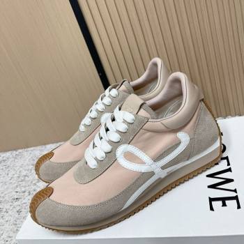 Loewe Flow Runner Sneakers in Nylon and Suede Pink/Grey 19 2026 0226 (MD-260226029)
