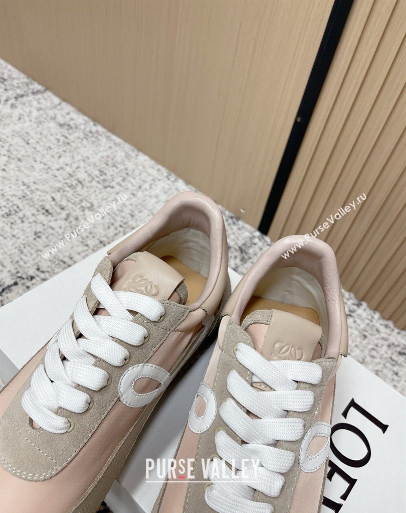 Loewe Flow Runner Sneakers in Nylon and Suede Pink/Grey 19 2026 0226 (MD-260226029)