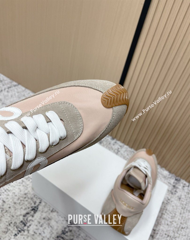 Loewe Flow Runner Sneakers in Nylon and Suede Pink/Grey 19 2026 0226 (MD-260226029)