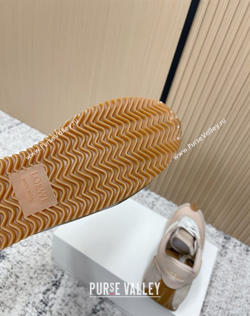 Loewe Flow Runner Sneakers in Nylon and Suede Pink/Grey 19 2026 0226 (MD-260226029)