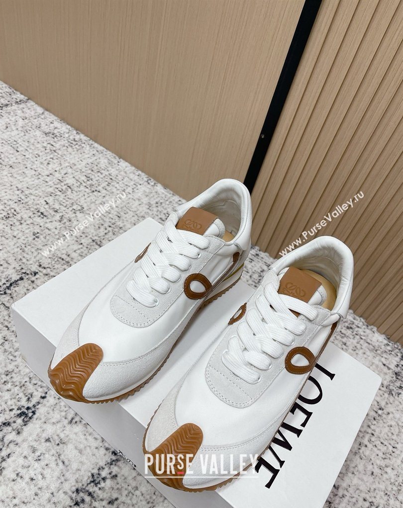 Loewe Flow Runner Sneakers in Nylon and Suede White 24 2026 0226 (MD-260226034)