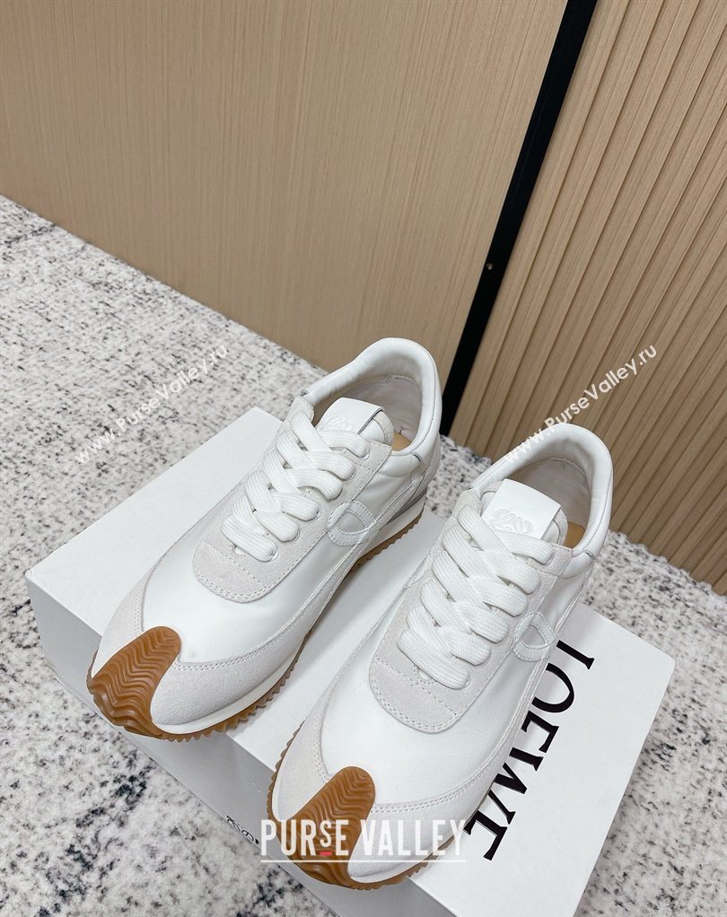 Loewe Flow Runner Sneakers in Nylon and Suede White/Grey 1 2026 0226 (MD-260226012)