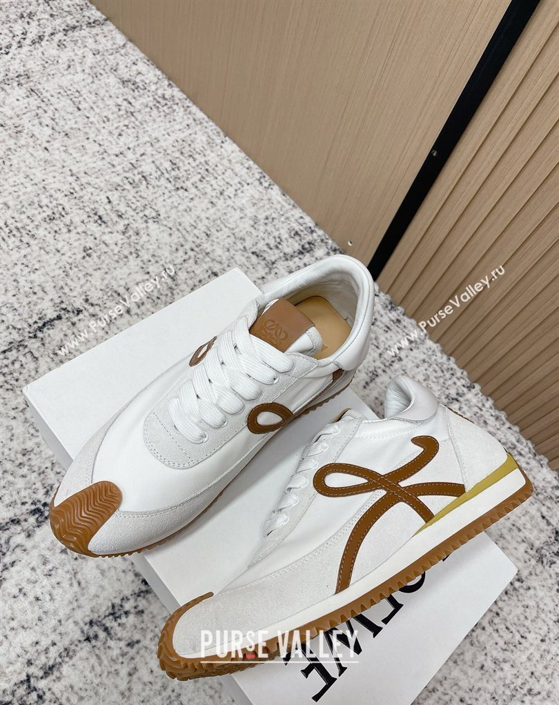 Loewe Flow Runner Sneakers in Nylon and Suede White 24 2026 0226 (MD-260226034)