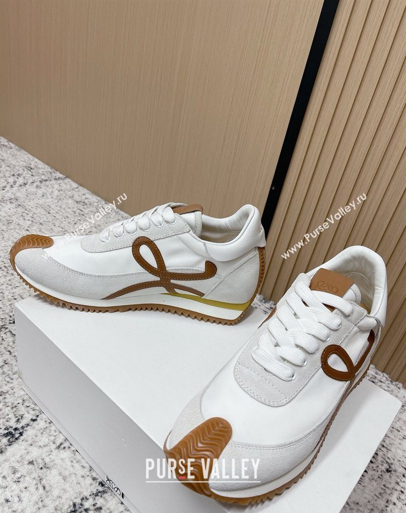 Loewe Flow Runner Sneakers in Nylon and Suede White 24 2026 0226 (MD-260226034)