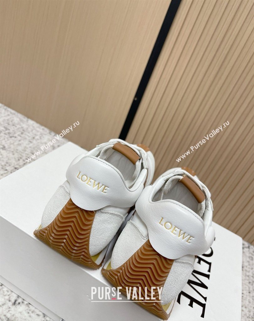 Loewe Flow Runner Sneakers in Nylon and Suede White 24 2026 0226 (MD-260226034)