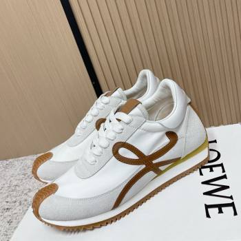 Loewe Flow Runner Sneakers in Nylon and Suede White 24 2026 0226 (MD-260226034)