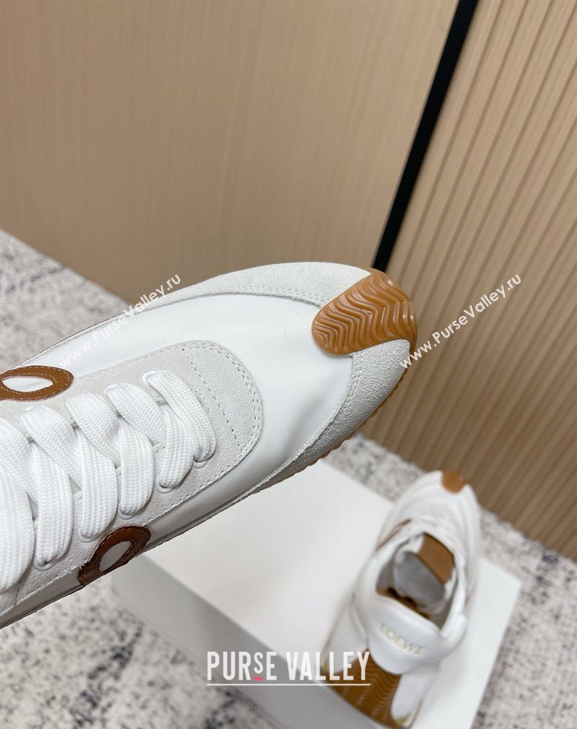 Loewe Flow Runner Sneakers in Nylon and Suede White 24 2026 0226 (MD-260226034)