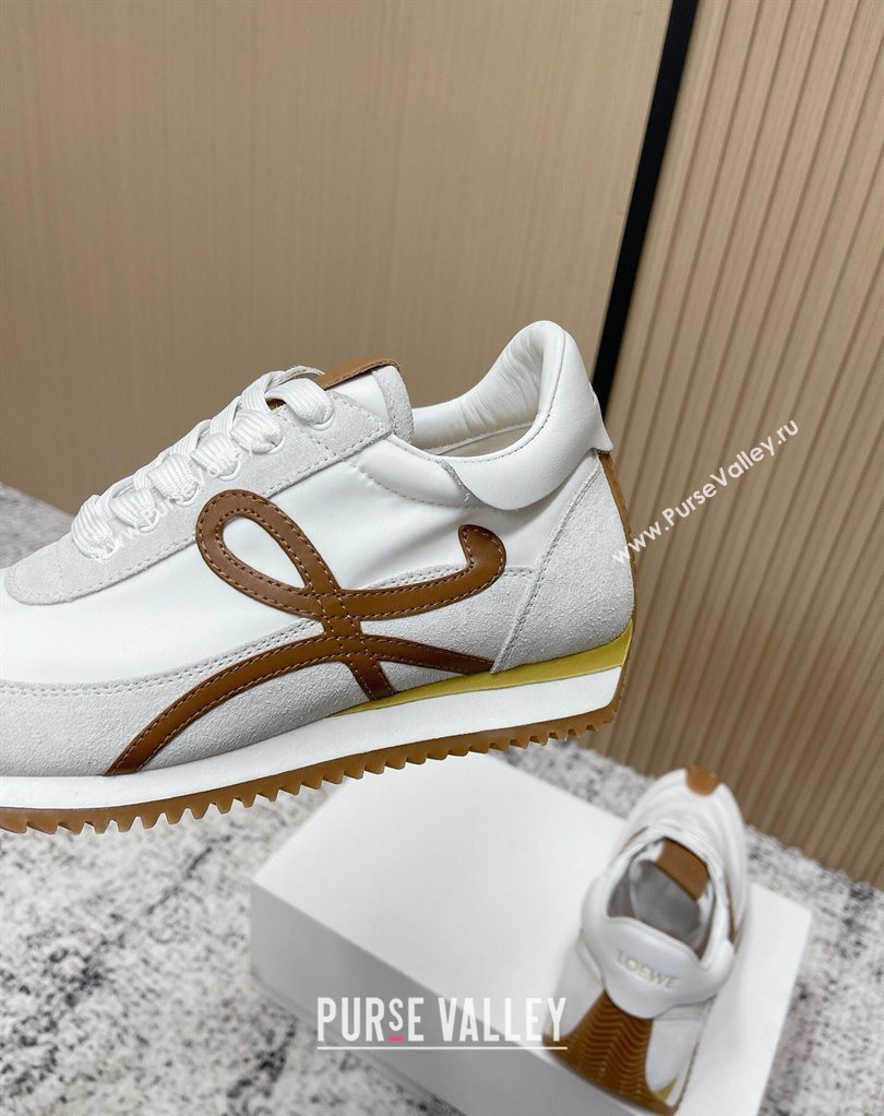 Loewe Flow Runner Sneakers in Nylon and Suede White 24 2026 0226 (MD-260226034)