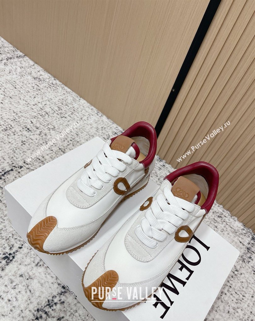 Loewe Flow Runner Sneakers in Nylon and Suede White 25 2026 0226 (MD-260226035)