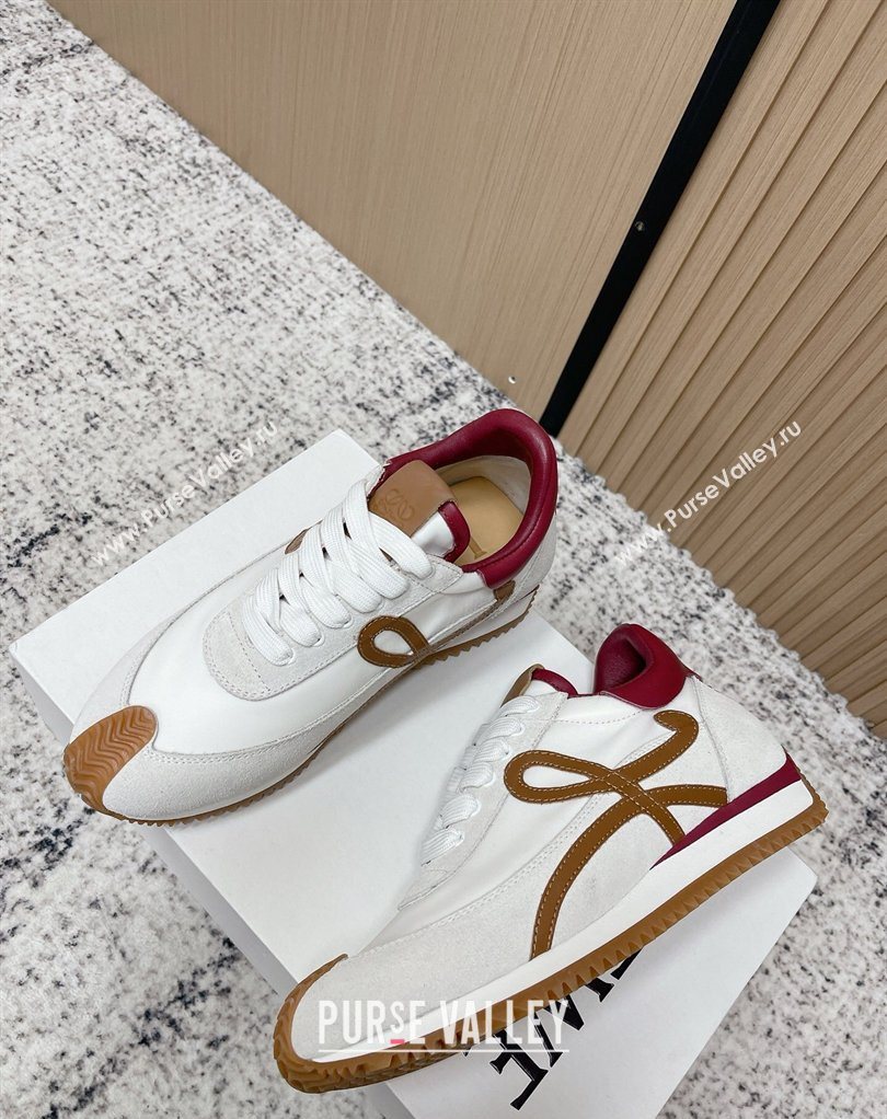 Loewe Flow Runner Sneakers in Nylon and Suede White 25 2026 0226 (MD-260226035)
