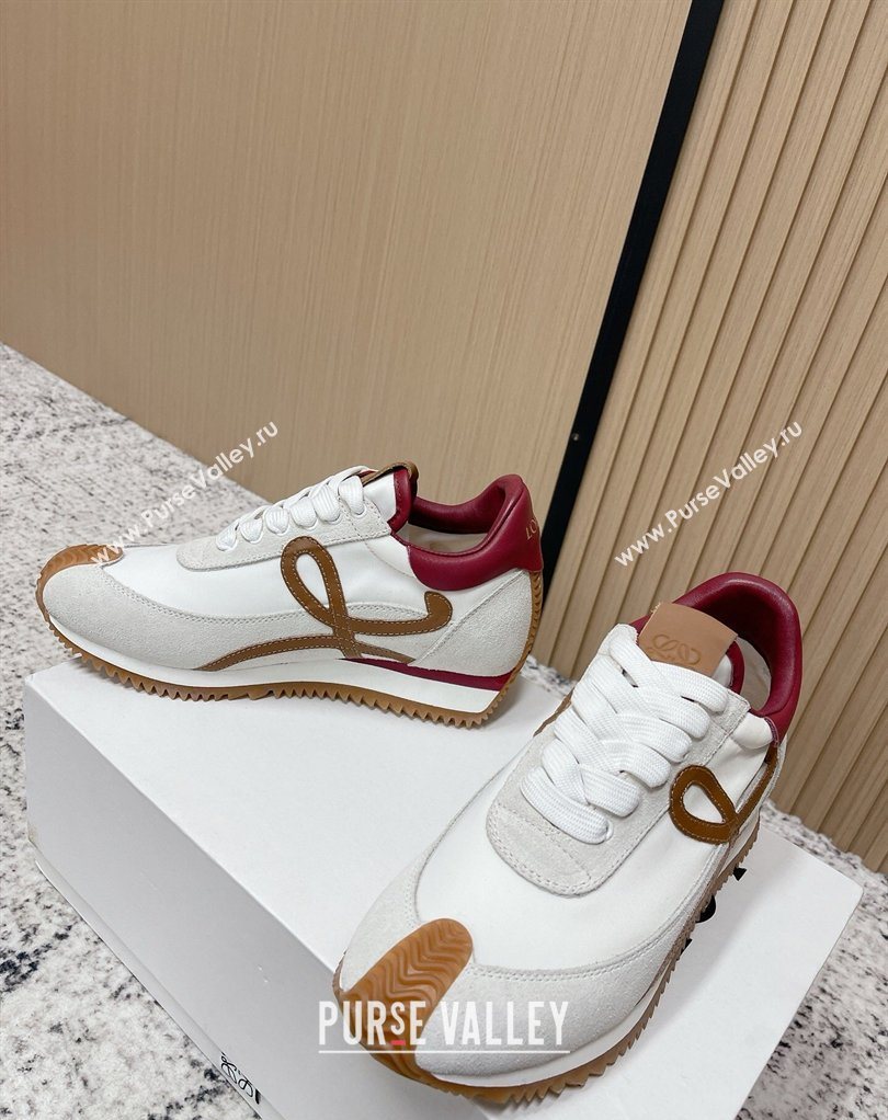 Loewe Flow Runner Sneakers in Nylon and Suede White 25 2026 0226 (MD-260226035)
