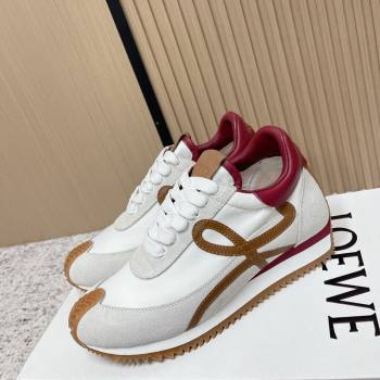 Loewe Flow Runner Sneakers in Nylon and Suede White 25 2026 0226 (MD-260226035)