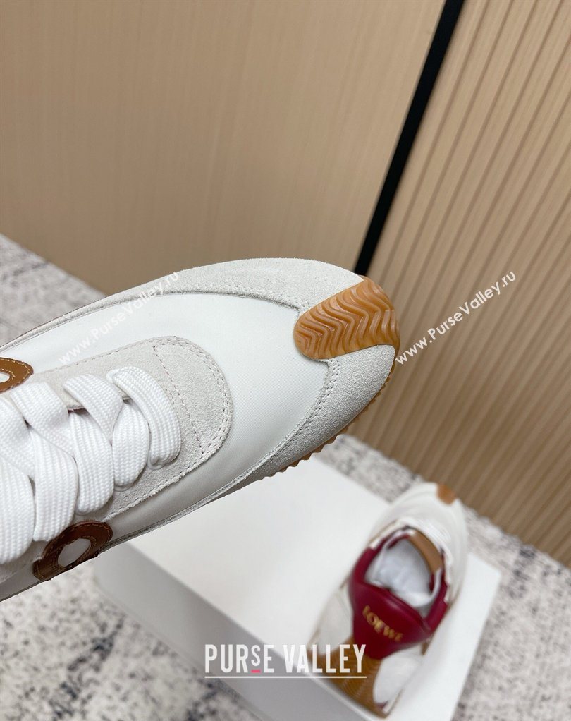 Loewe Flow Runner Sneakers in Nylon and Suede White 25 2026 0226 (MD-260226035)
