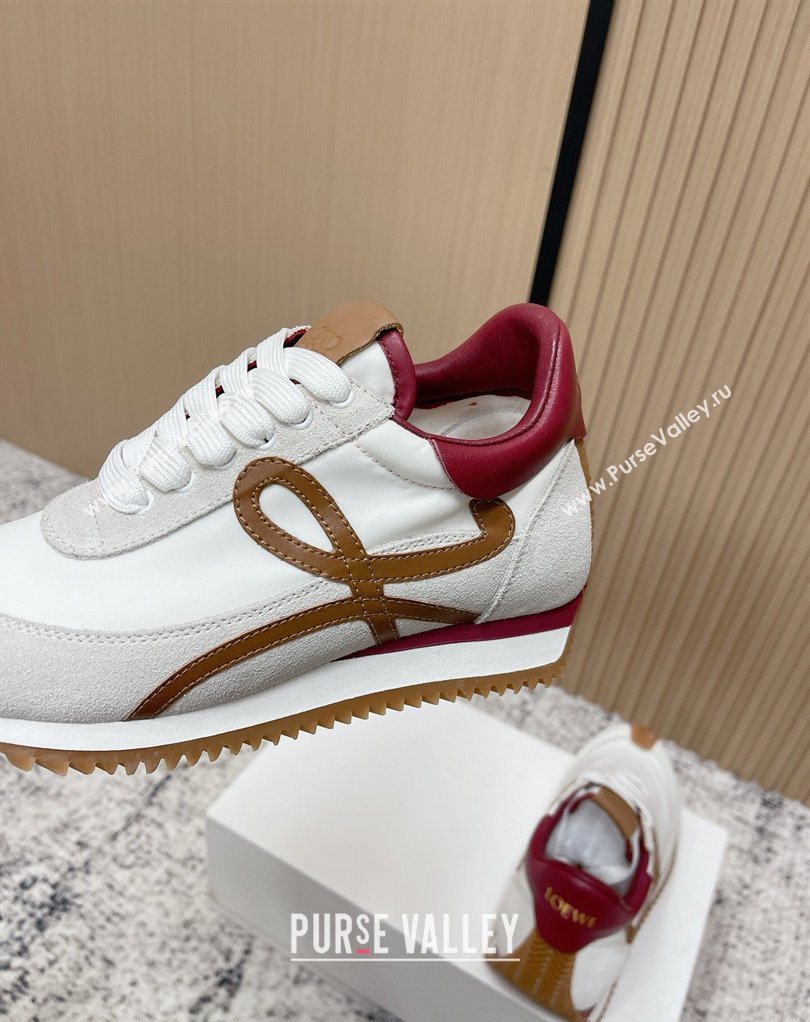 Loewe Flow Runner Sneakers in Nylon and Suede White 25 2026 0226 (MD-260226035)