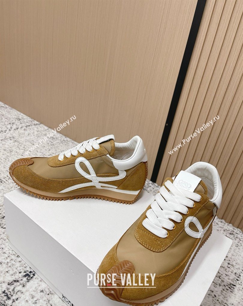 Loewe Flow Runner Sneakers in Nylon and Suede Beige/Brown 3 2026 0226 (MD-260226014)