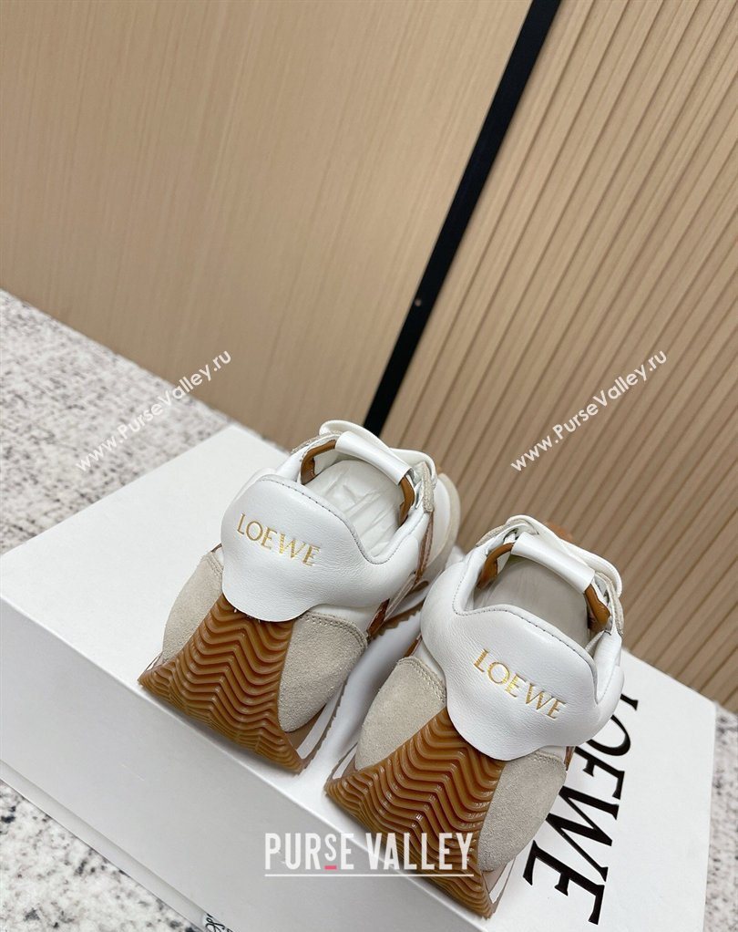 Loewe Flow Runner Sneakers in Nylon and Suede White/Grey 26 2026 0226 (MD-260226036)
