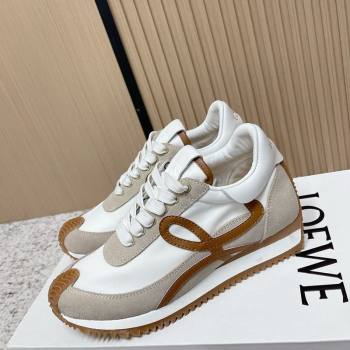 Loewe Flow Runner Sneakers in Nylon and Suede White/Grey 26 2026 0226 (MD-260226036)