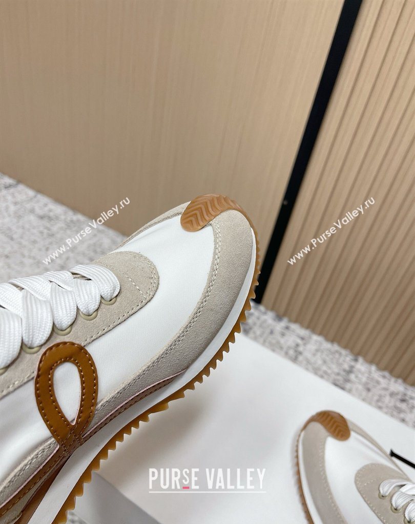 Loewe Flow Runner Sneakers in Nylon and Suede White/Grey 26 2026 0226 (MD-260226036)
