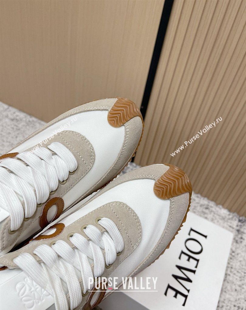 Loewe Flow Runner Sneakers in Nylon and Suede White/Grey 26 2026 0226 (MD-260226036)
