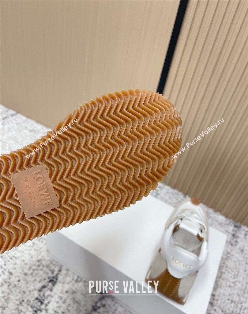 Loewe Flow Runner Sneakers in Nylon and Suede White/Grey 26 2026 0226 (MD-260226036)