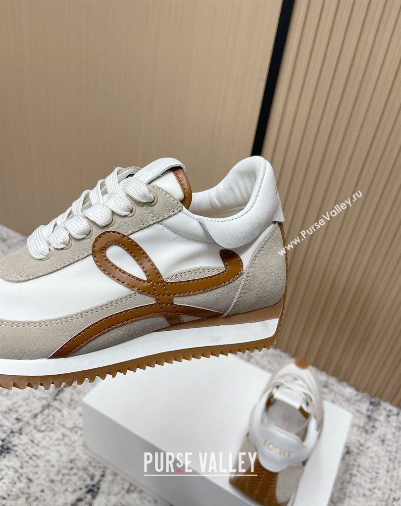 Loewe Flow Runner Sneakers in Nylon and Suede White/Grey 26 2026 0226 (MD-260226036)