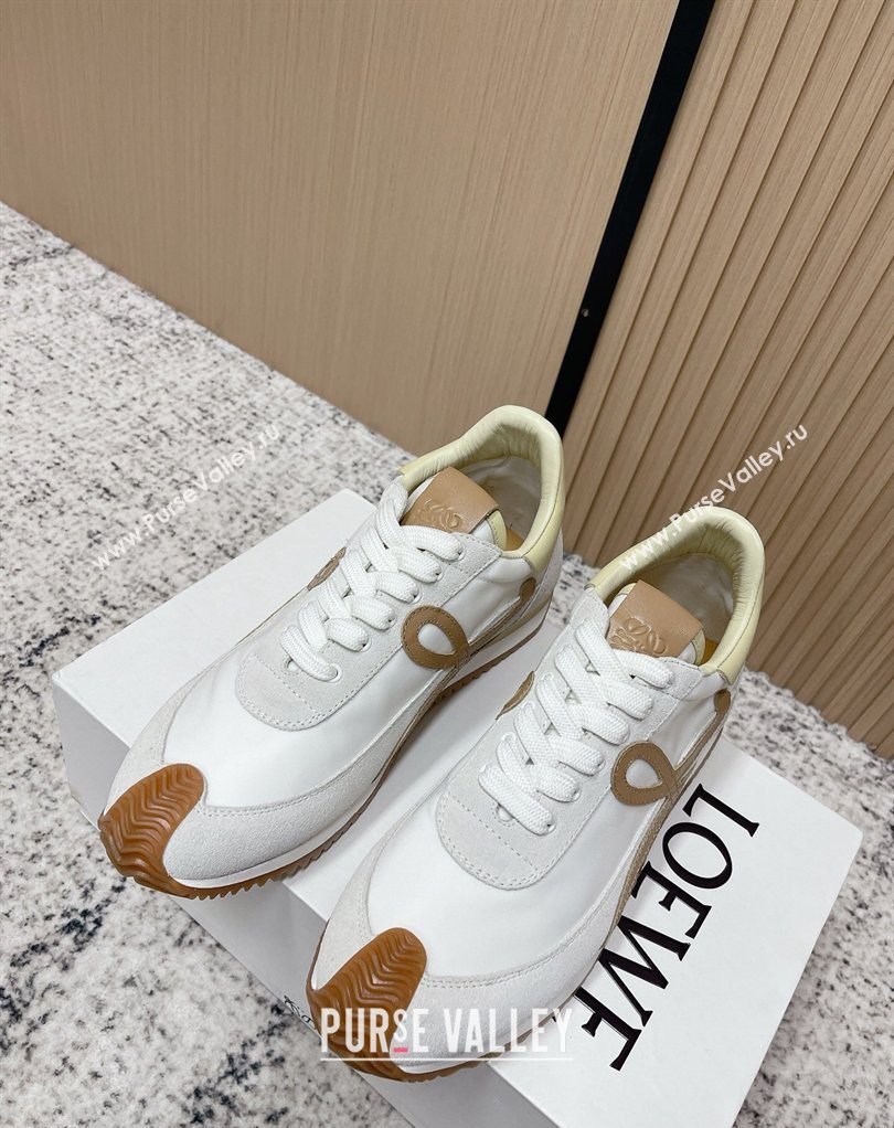 Loewe Flow Runner Sneakers in Nylon and Suede White 27 2026 0226 (MD-260226037)