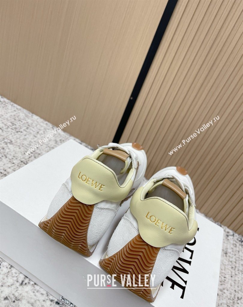 Loewe Flow Runner Sneakers in Nylon and Suede White 27 2026 0226 (MD-260226037)