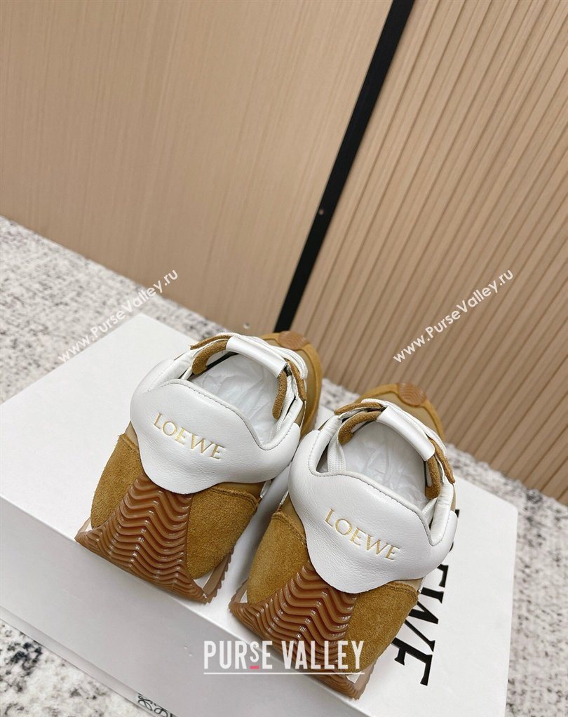 Loewe Flow Runner Sneakers in Nylon and Suede Beige/Brown 3 2026 0226 (MD-260226014)