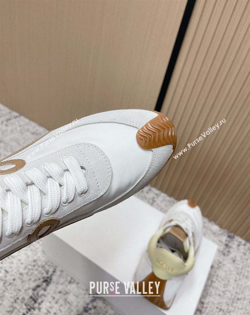 Loewe Flow Runner Sneakers in Nylon and Suede White 27 2026 0226 (MD-260226037)