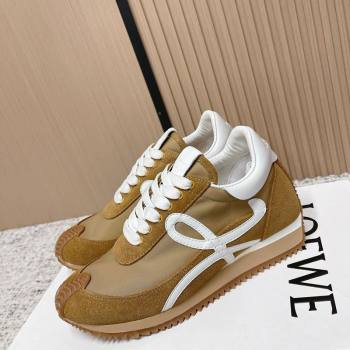 Loewe Flow Runner Sneakers in Nylon and Suede Beige/Brown 3 2026 0226 (MD-260226014)