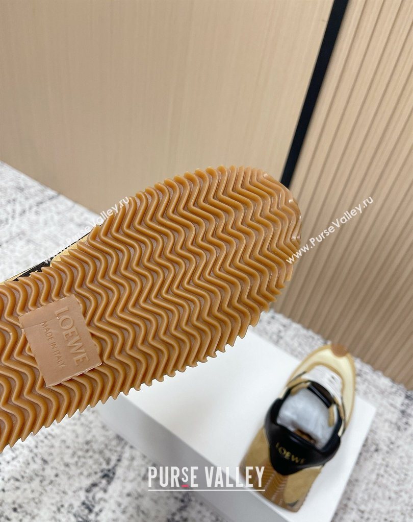 Loewe Flow Runner Sneakers in Nylon and Suede Apricot 2026 0226 (MD-260226038)