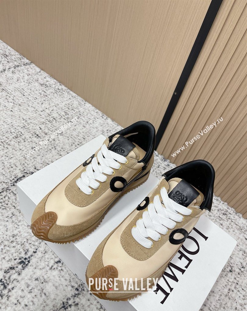 Loewe Flow Runner Sneakers in Nylon and Suede Beige 29 2026 0226 (MD-260226039)