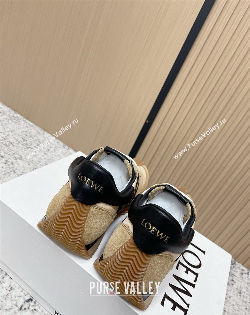 Loewe Flow Runner Sneakers in Nylon and Suede Beige 29 2026 0226 (MD-260226039)