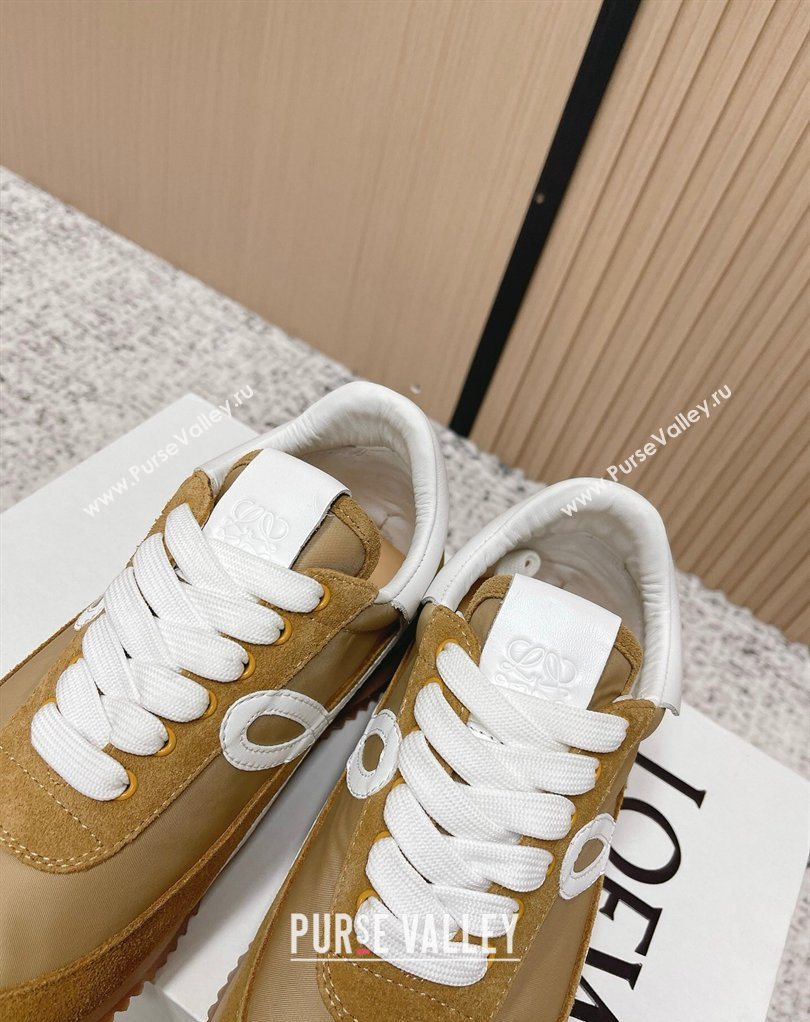 Loewe Flow Runner Sneakers in Nylon and Suede Beige/Brown 3 2026 0226 (MD-260226014)