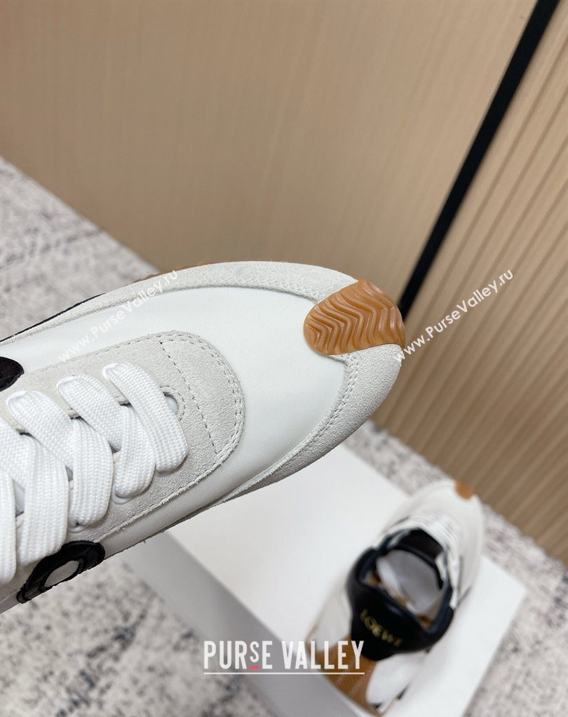 Loewe Flow Runner Sneakers in Nylon and Suede White/Black 2026 0226 (MD-260226040)