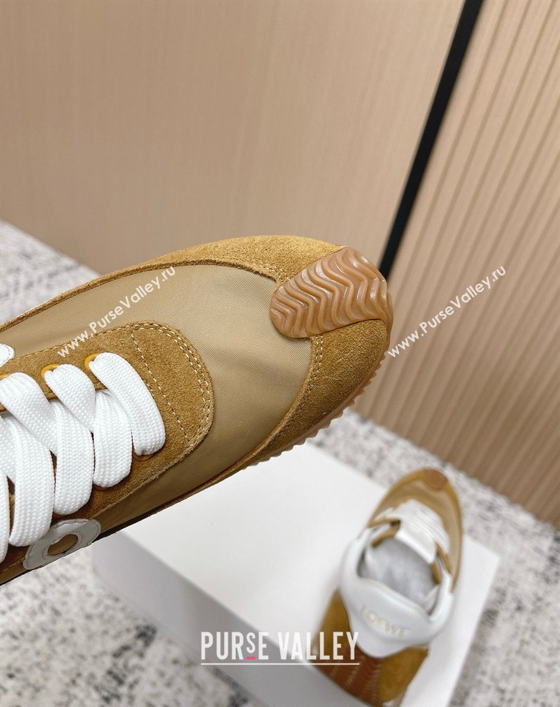 Loewe Flow Runner Sneakers in Nylon and Suede Beige/Brown 3 2026 0226 (MD-260226014)