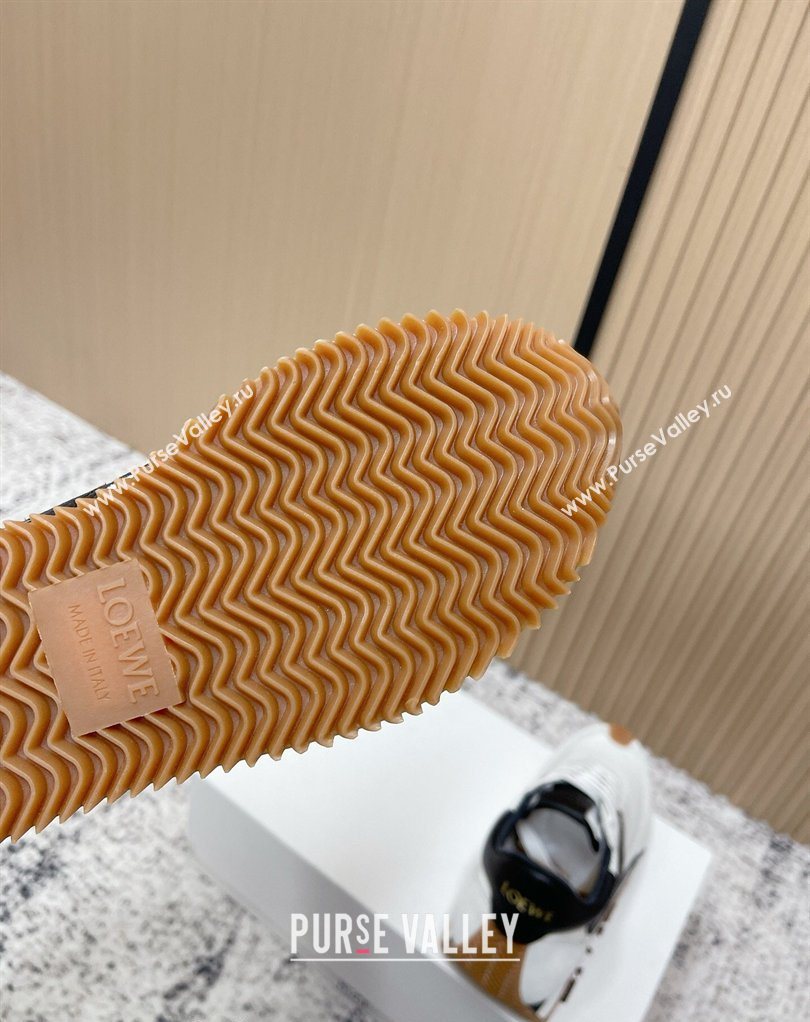 Loewe Flow Runner Sneakers in Nylon and Suede White/Black 2026 0226 (MD-260226040)