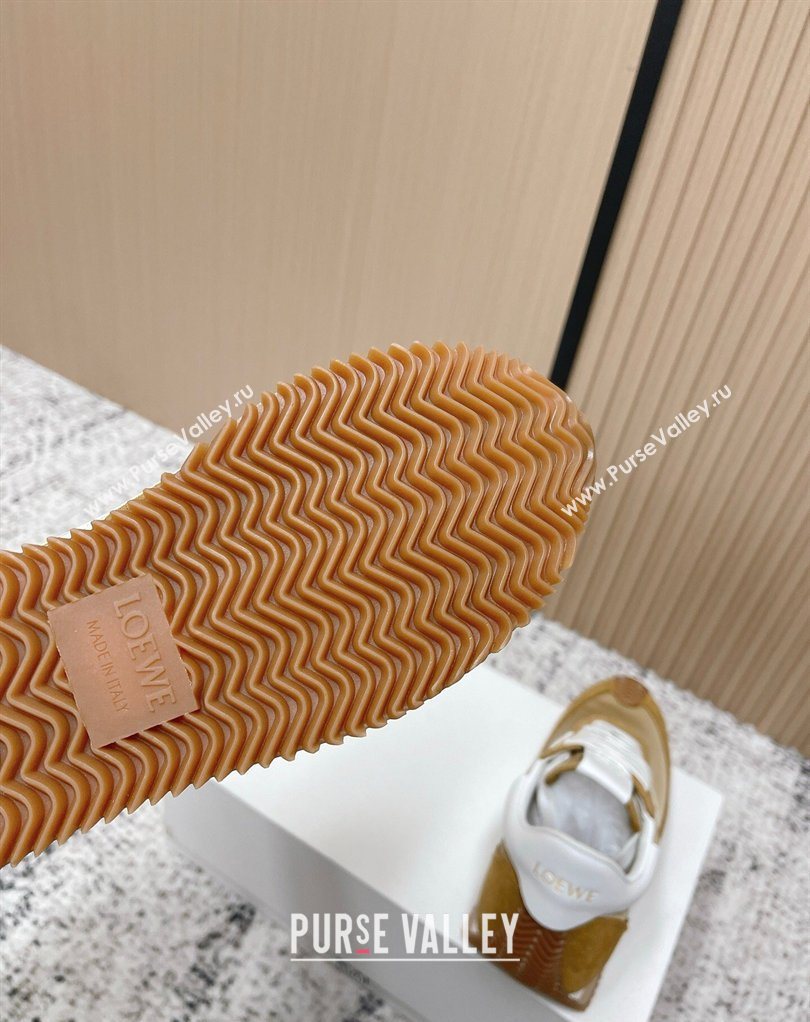 Loewe Flow Runner Sneakers in Nylon and Suede Beige/Brown 3 2026 0226 (MD-260226014)