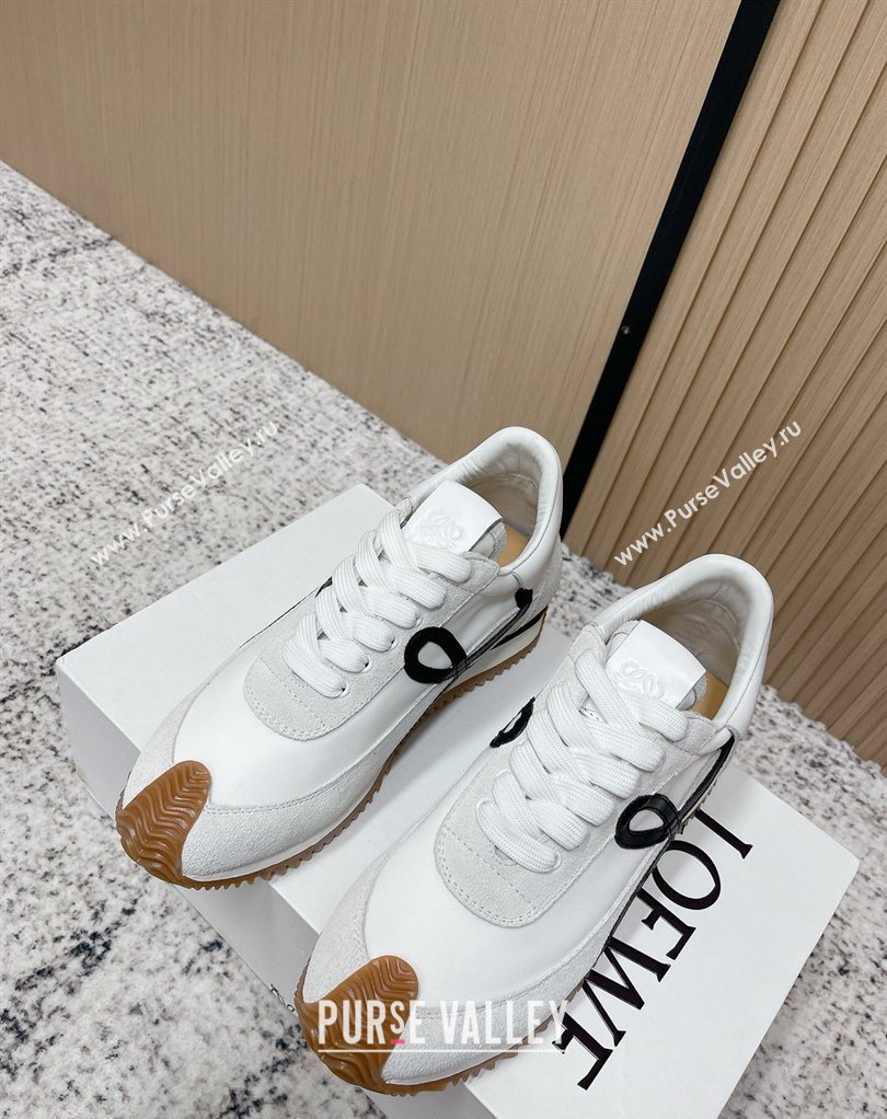 Loewe Flow Runner Sneakers in Nylon and Suede White 32 2026 0226 (MD-260226042)