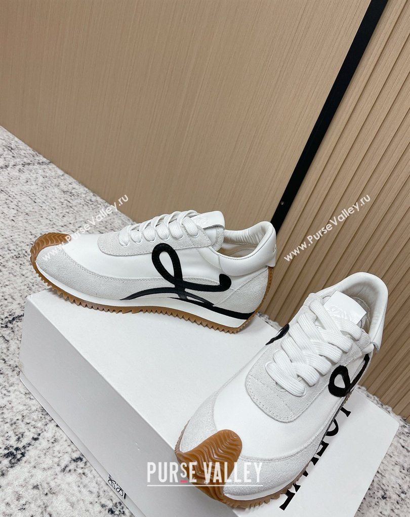 Loewe Flow Runner Sneakers in Nylon and Suede White 32 2026 0226 (MD-260226042)