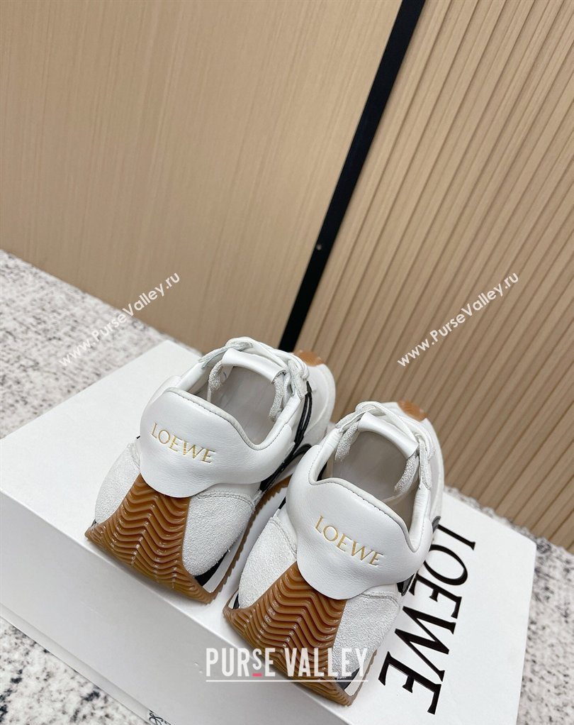 Loewe Flow Runner Sneakers in Nylon and Suede White 32 2026 0226 (MD-260226042)