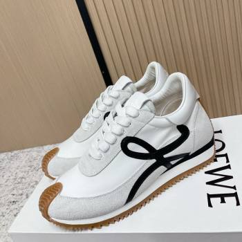Loewe Flow Runner Sneakers in Nylon and Suede White 32 2026 0226 (MD-260226042)