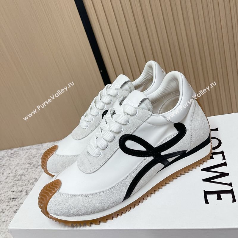 Loewe Flow Runner Sneakers in Nylon and Suede White 32 2026 0226 (MD-260226042)