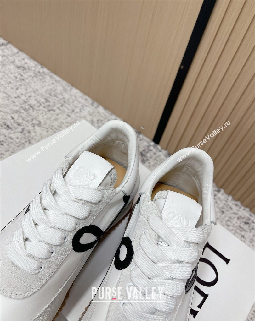 Loewe Flow Runner Sneakers in Nylon and Suede White 32 2026 0226 (MD-260226042)