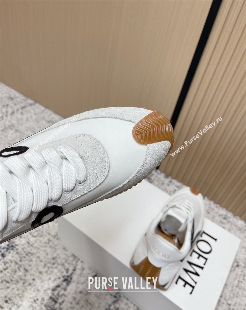 Loewe Flow Runner Sneakers in Nylon and Suede White 32 2026 0226 (MD-260226042)