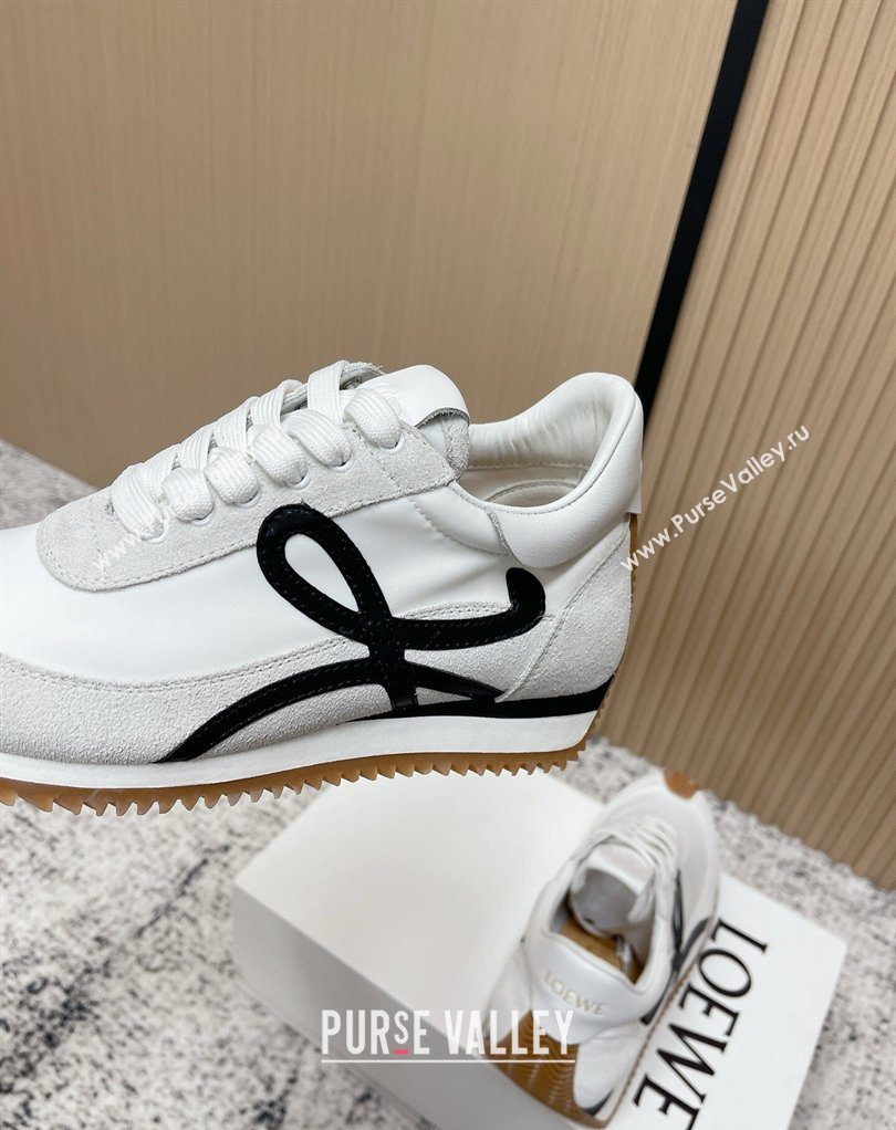 Loewe Flow Runner Sneakers in Nylon and Suede White 32 2026 0226 (MD-260226042)
