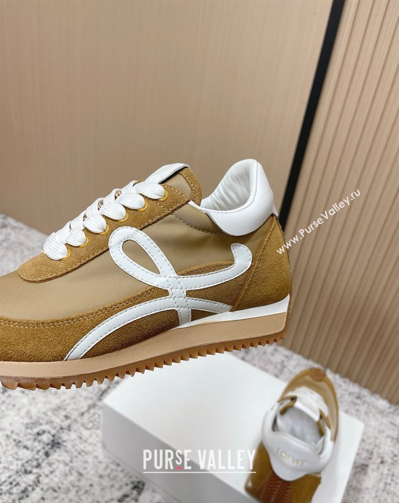 Loewe Flow Runner Sneakers in Nylon and Suede Beige/Brown 3 2026 0226 (MD-260226014)