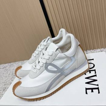 Loewe Flow Runner Sneakers in Nylon and Suede White/Grey 34 2026 0226 (MD-260226044)
