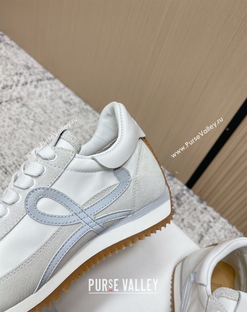 Loewe Flow Runner Sneakers in Nylon and Suede White/Grey 34 2026 0226 (MD-260226044)